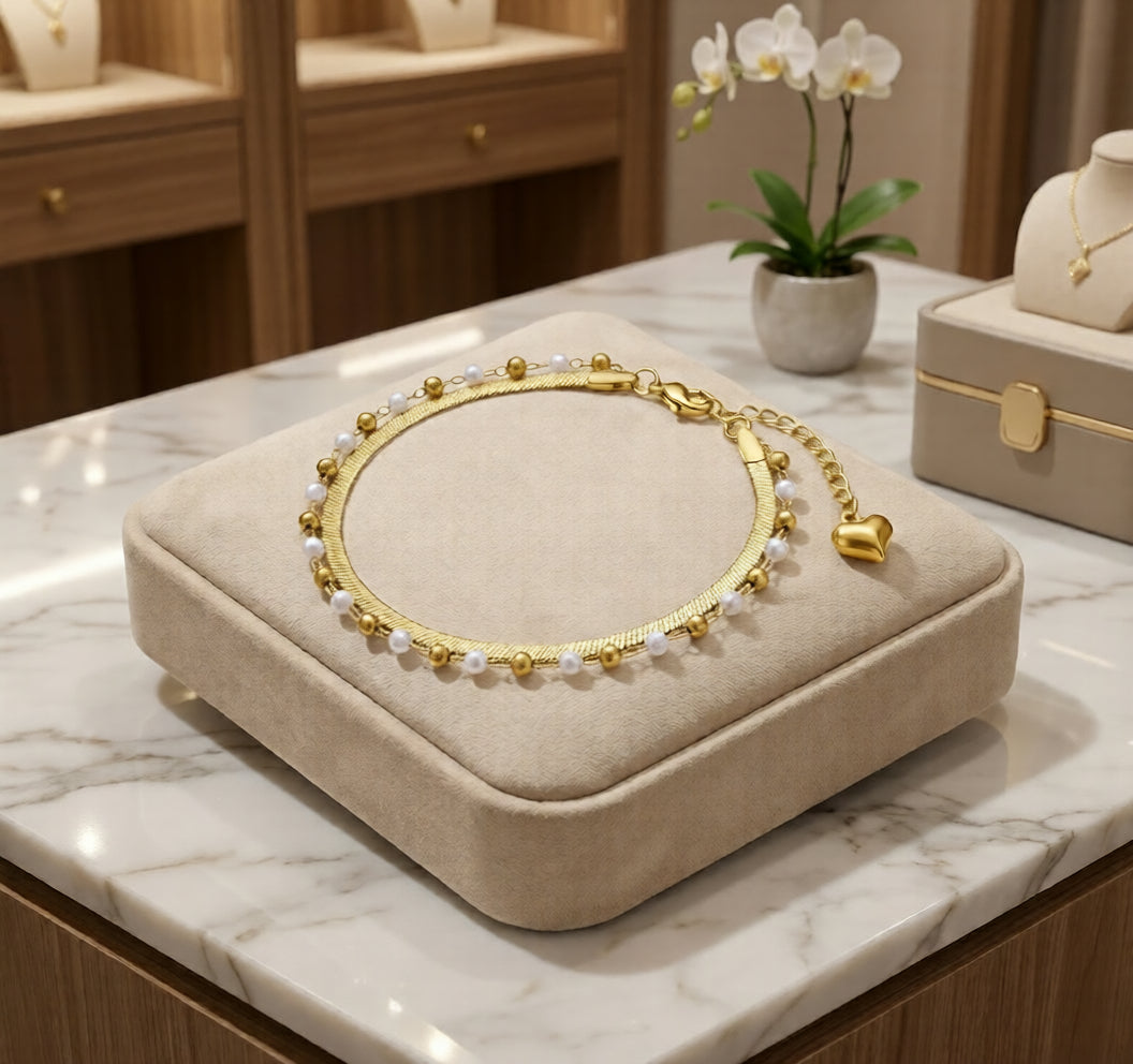 Bransoletka Snake Chain Pearl