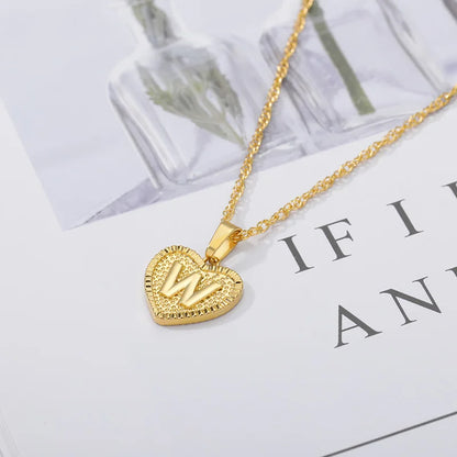 Złoty Naszyjnik Serce z Literą A-Z