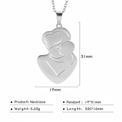 Father Necklace Mother Day Baby Child Family Love Chain Mom Dad Kid New Born Gift For Women Men Stainless Steel Pendant Jewelry