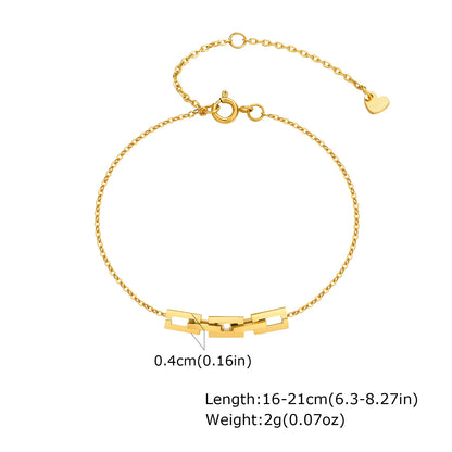 Non Tarnish Stainless Steel Bracelet Stackable for Women, Thin Herribone Chain Bracelet Waterproof Gold Plated Jewelry