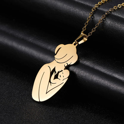 Father Necklace Mother Day Baby Child Family Love Chain Mom Dad Kid New Born Gift For Women Men Stainless Steel Pendant Jewelry