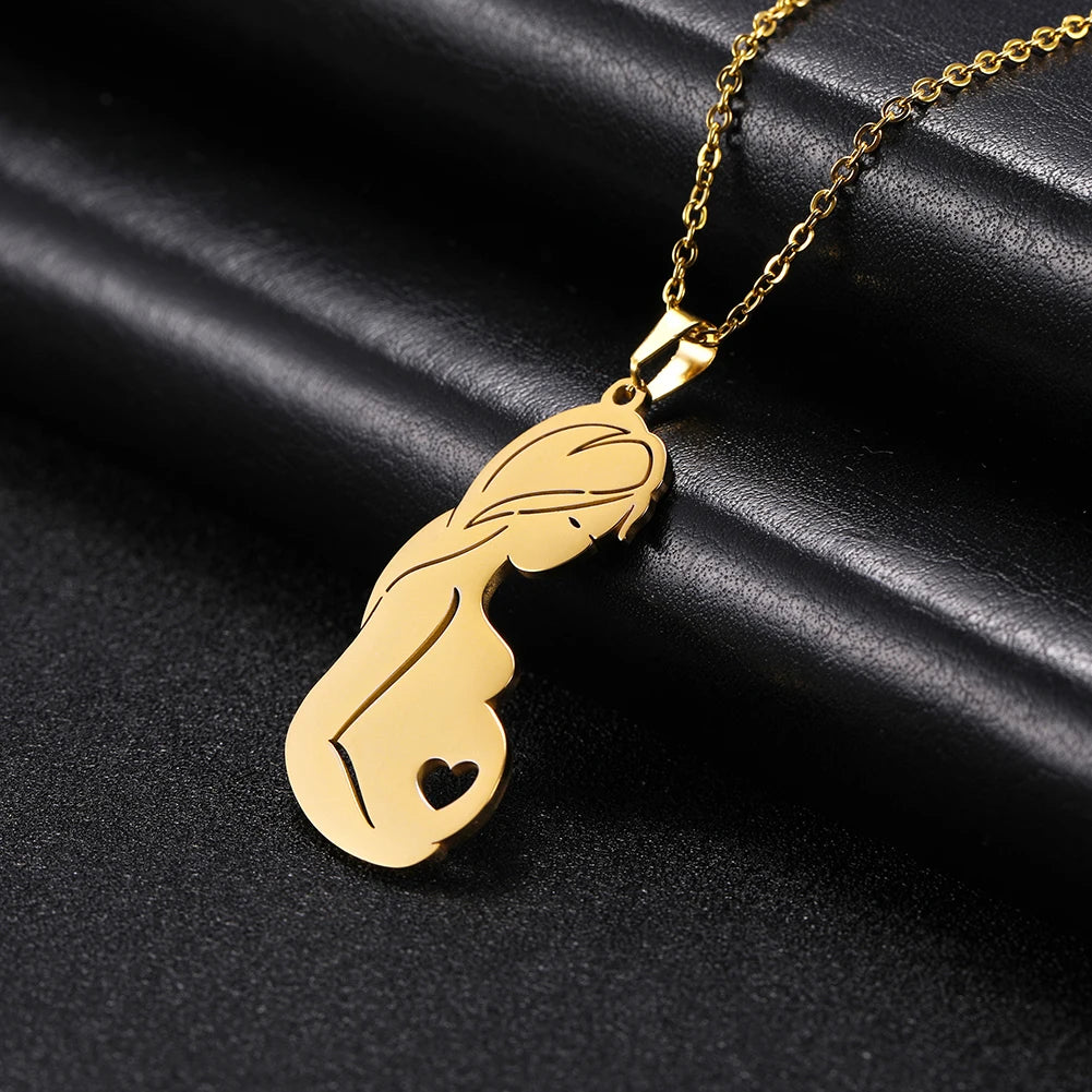 Father Necklace Mother Day Baby Child Family Love Chain Mom Dad Kid New Born Gift For Women Men Stainless Steel Pendant Jewelry