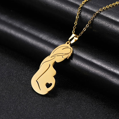 Father Necklace Mother Day Baby Child Family Love Chain Mom Dad Kid New Born Gift For Women Men Stainless Steel Pendant Jewelry