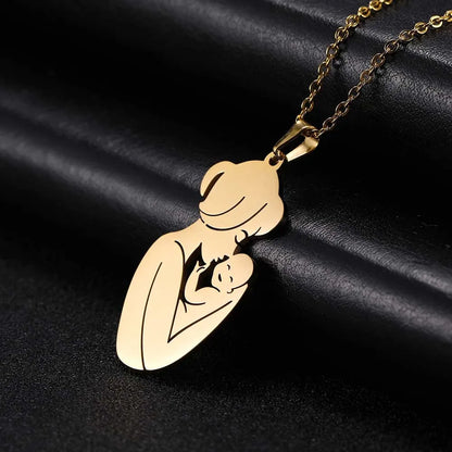 Father Necklace Mother Day Baby Child Family Love Chain Mom Dad Kid New Born Gift For Women Men Stainless Steel Pendant Jewelry