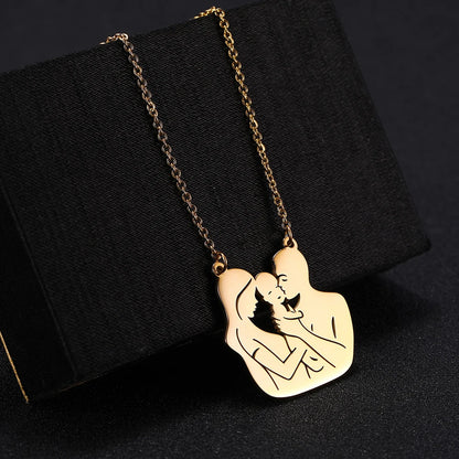 Father Necklace Mother Day Baby Child Family Love Chain Mom Dad Kid New Born Gift For Women Men Stainless Steel Pendant Jewelry