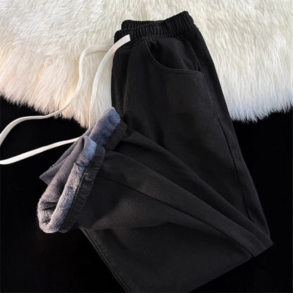 Spodnie Jeansowe Futerkowe