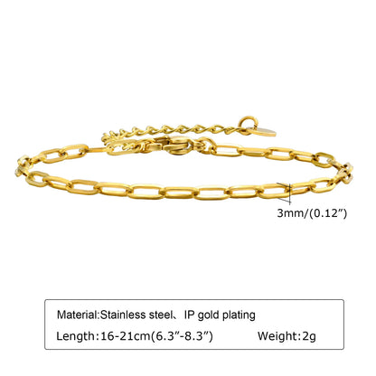 Non Tarnish Stainless Steel Bracelet Stackable for Women, Thin Herribone Chain Bracelet Waterproof Gold Plated Jewelry
