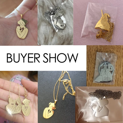 Father Necklace Mother Day Baby Child Family Love Chain Mom Dad Kid New Born Gift For Women Men Stainless Steel Pendant Jewelry