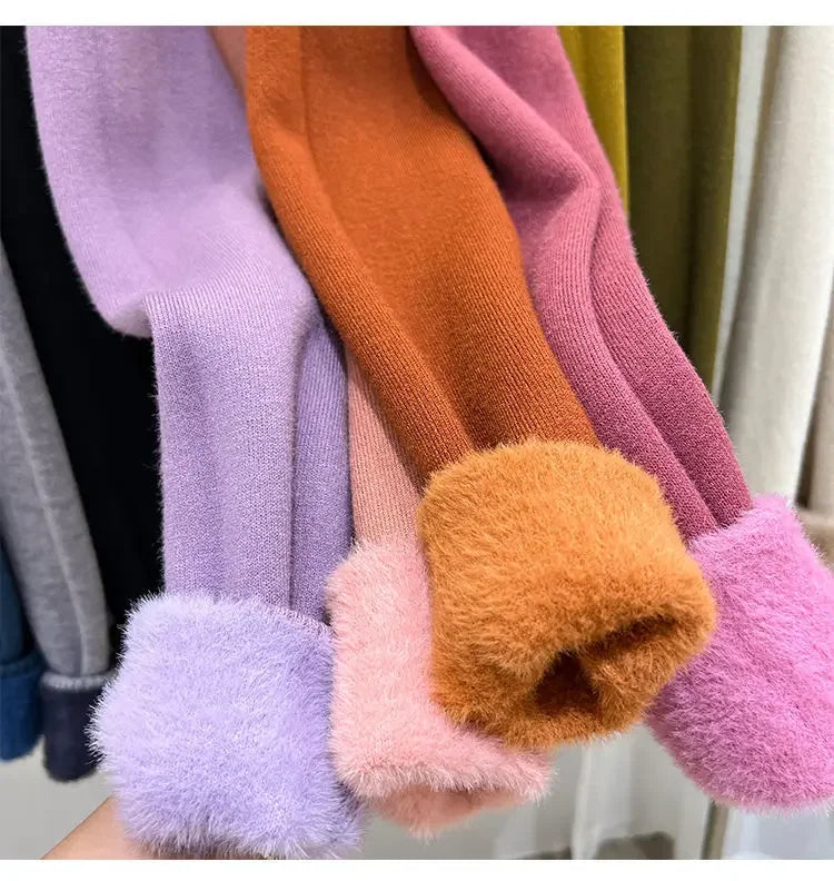 Thickened Fleece High Collar Sweater Women's Long Sleeve Inner Wear Autumn Winter New Style Warm Base Layer Fashionable Top