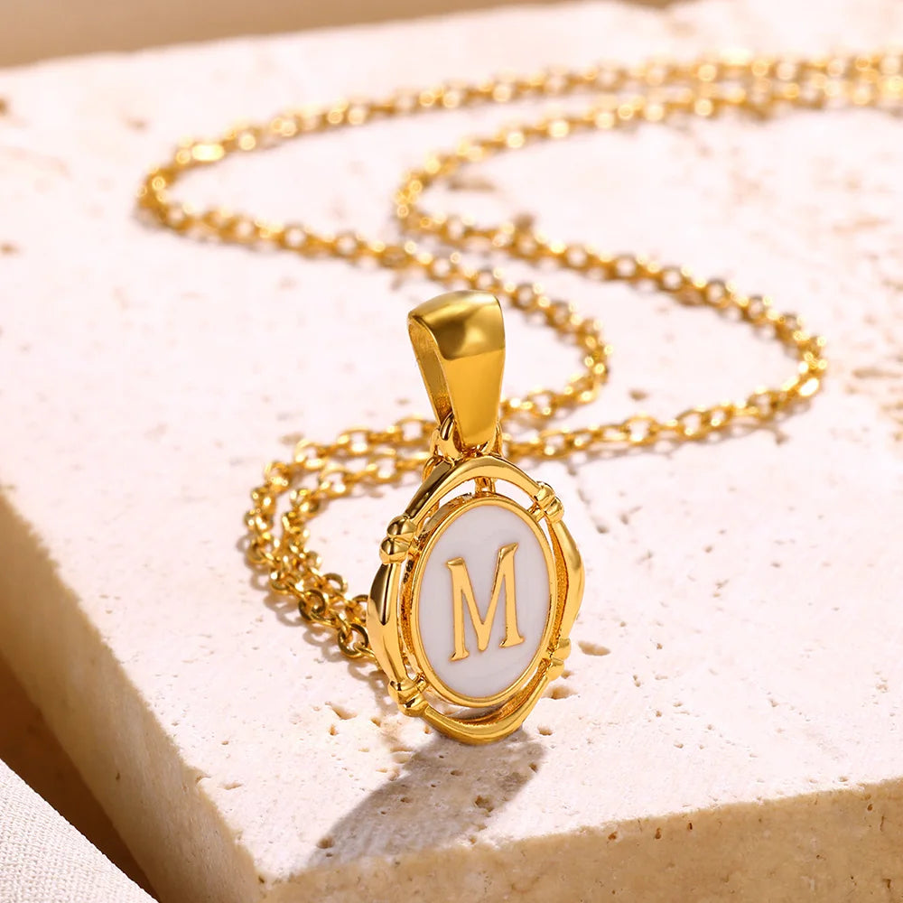 Naszyjnik Locket Złoty z Literą