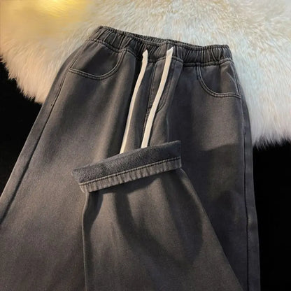 Spodnie Jeansowe Futerkowe