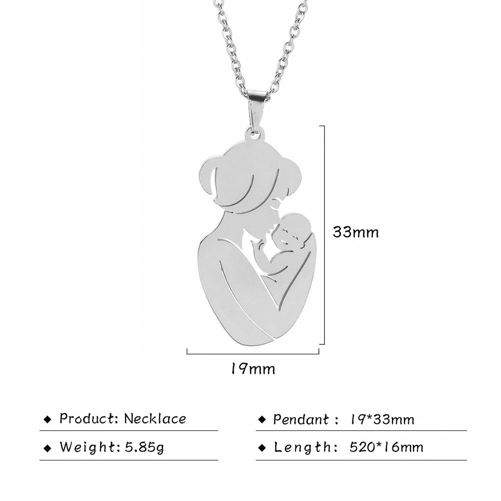 Father Necklace Mother Day Baby Child Family Love Chain Mom Dad Kid New Born Gift For Women Men Stainless Steel Pendant Jewelry