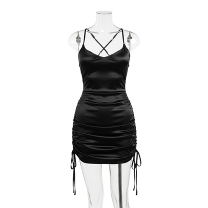 Sukienka Mini z Efektem Drapowania