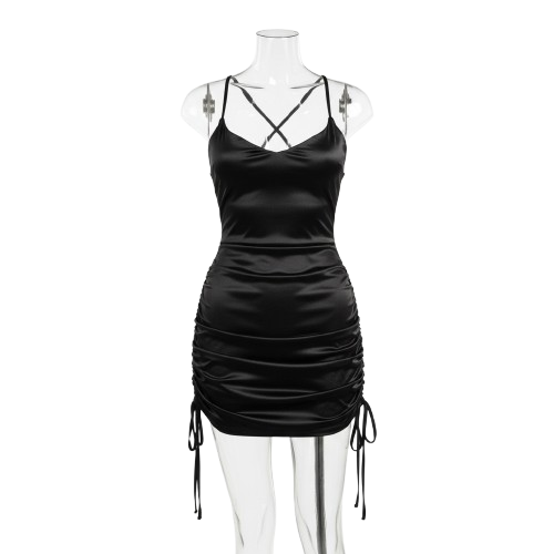 Sukienka Mini z Efektem Drapowania