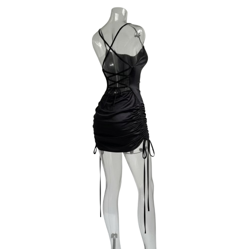 Sukienka Mini z Efektem Drapowania