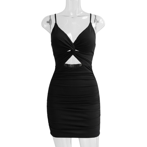 Sukienka Mini Bodycon z Wycięciami