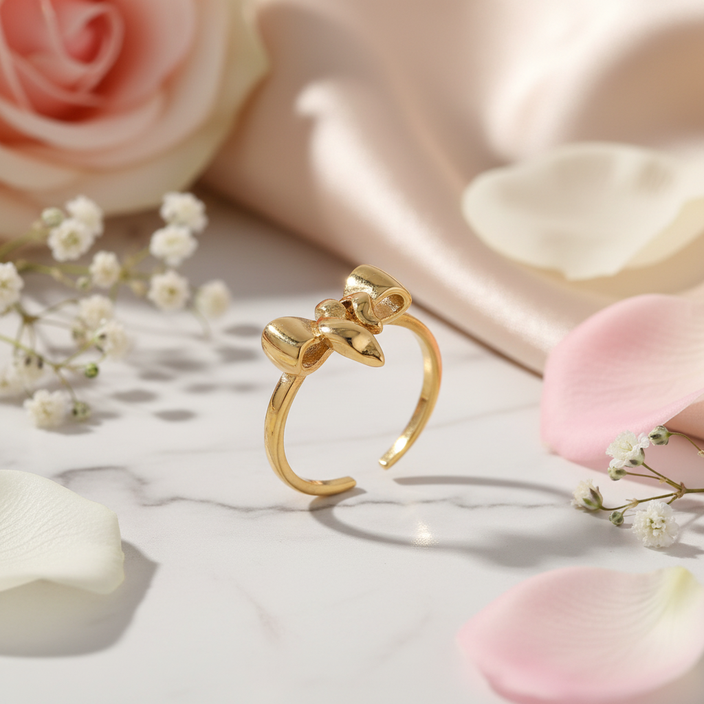 Pierścionek z kokardką w scenerii